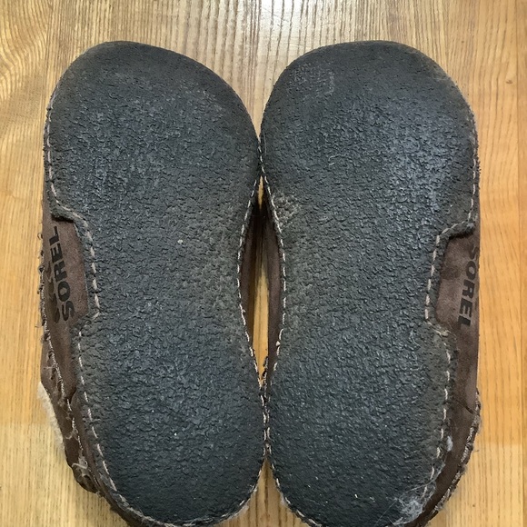 Sorel Manawan Moccasins Suede Slippers Men's Size 9 Brown NM1466-287 Faux Fur - Picture 5 of 6